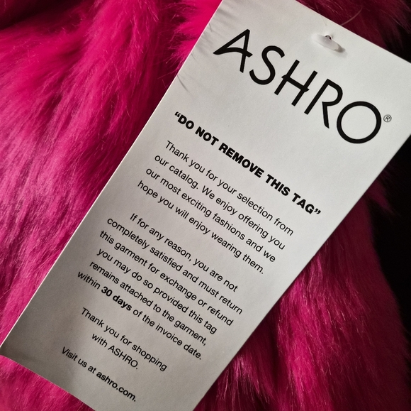 NWT: Ashro Hot Pink Faux Fur Coat - Picture 6 of 6